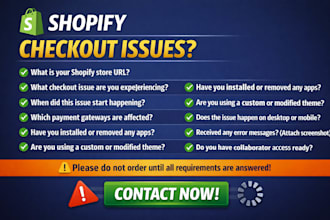 fix shopify cart, shopify checkout issues, boost conversions