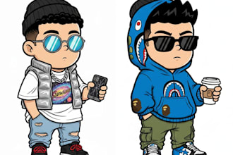 design custom cartoon illustration