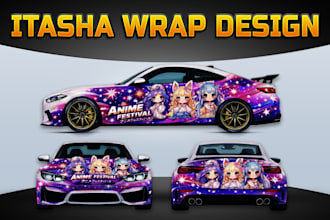 create itacha car wrap, racing car wrap, livery car wrap, itasha decal sticker