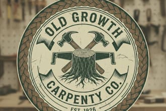 design a unique vintage carpentry logo