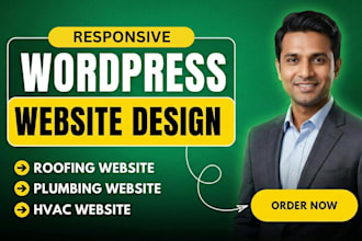 design responsive roofing, plumbing, and hvac contractor website in wordpress