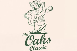 create a funny golf mascot logo or character illustration