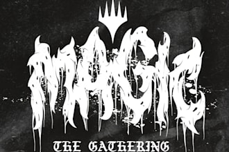 draw a symmetrical blackened metal logo for your projec