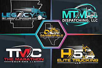 design a creative transport logistics trucking cargo and moving company logo