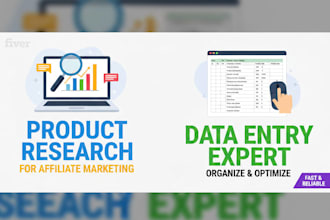 do product research and data entry for affiliate marketing