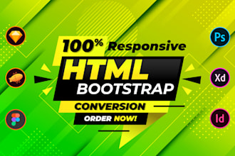 convert figma to html, xd to html, psd to html responsive bootstrap5 tailwind