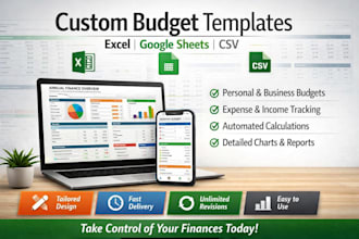 create custom excel budget template spreadsheet annual finance google sheets csv
