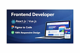 develop web app using  react or vue js  with API integration