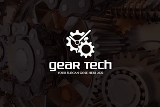 design modern gear and motorcycle race team logo