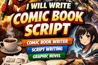 write comic book script, comic book writer, script writing, graphic novel, comic