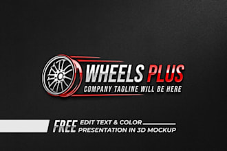 do a modern wheel, tire, and automobile modification logo