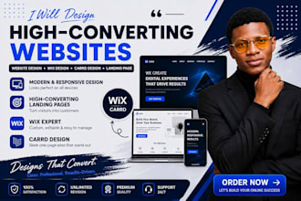 redesign carrd landing page website, wix website design, carrd landing page