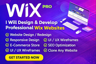 design wix website wireframes UI UX develop wix online stores SEO clone redesign