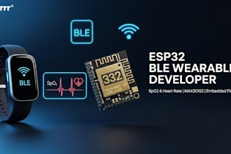 develop esp32 ble wearable prototype, spo2 and heart rate monitoring