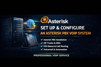 install and configure or fix asterisk pbx voip system