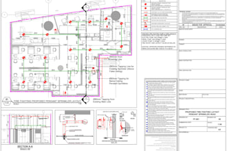 create mep fit out shop drawings for fire fighting fire alarm em light