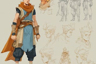 draw a realistic character concept art