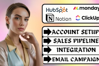 integrate and automate hubspot CRM with monday, clickup, or notion, asana, zoho