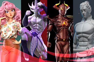 create 3d game ready model, stylized character, rigging, animations