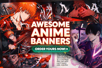 design professional anime youtube or discord banner