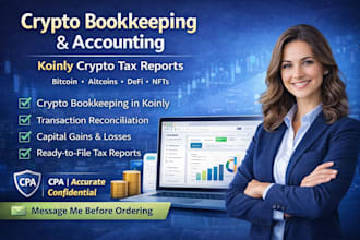 do crypto bookkeeping and accounting in koinly cryto tax return filing