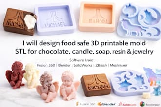 design food safe 3d printable mold stl for chocolate candle soap resin jewelry