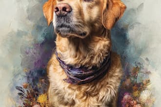 create a custom memorial pet portrait from photo