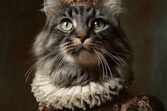 create custom premium royal pet portrait