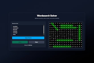 deliver a ready to use word search solver web app