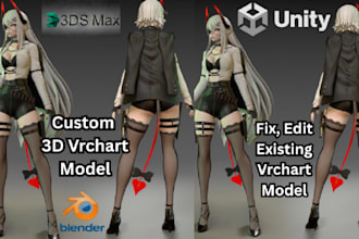 custom vrchat avatar model, 3d avatar for animaze, stylized vrc character, rig3d