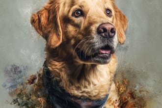 custom pet portrait, digital art, watercolor, pet memorials