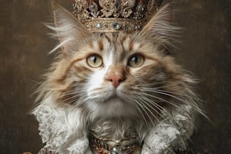 do custom royal pet portrait dog portrait cat portrait