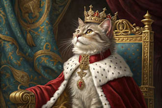 create custom royal cat oil painting