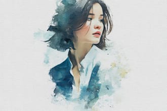 create watercolor portrait illustration