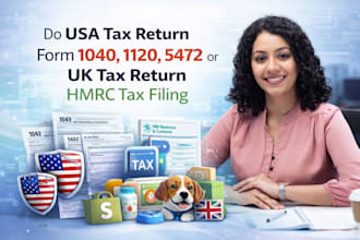 do USA tax return form 1040 1120 5472 or UK tax return hmrc tax filing