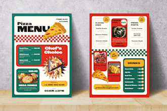 single page a4, a3 and digital menu TV screen
