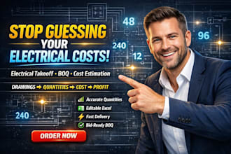 do electrical takeoff, cost estimation, boq, material list, quantity survey