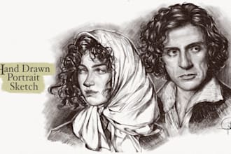 draw hand drawn pencil portrait sketch