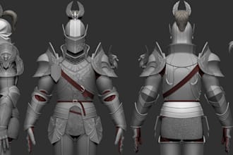 sculpt high quality 3d cosplay models including wearable armor mask and weapons
