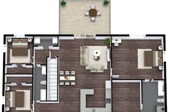 provide complete barndominium design, 3d modeling