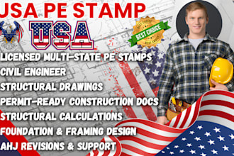 licensed california florida ny tx nj civil structural engineer pe stamp drawings