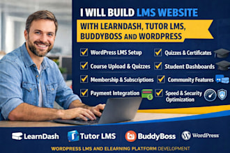 create wordpress lms website learndash tutor lms membership course platform