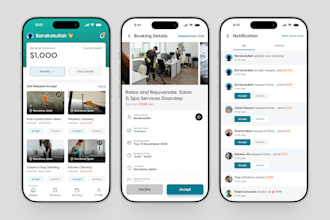 develop freelancing platform app, restaurant website, houses cleaning app