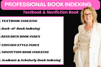 create a professional textbook and nonfiction book index