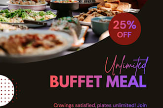 design restaurant and all social media posts in canva