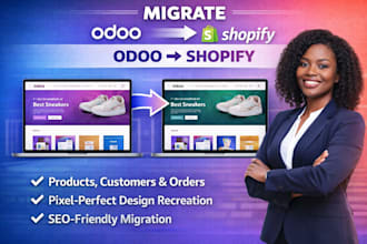 migrate your odoo website to shopify, migrate wordpress to odoo website design