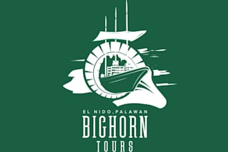 design tour travel resort  adventure ship logo