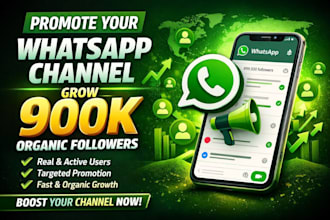 promote whatsapp channel to 900k organic followers whatsapp channel promotion
