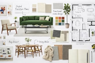 shop for furniture create mood board designing layout interior design floor plan