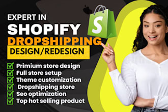 setup automated shopify dropshippping store design and redesign shopify store